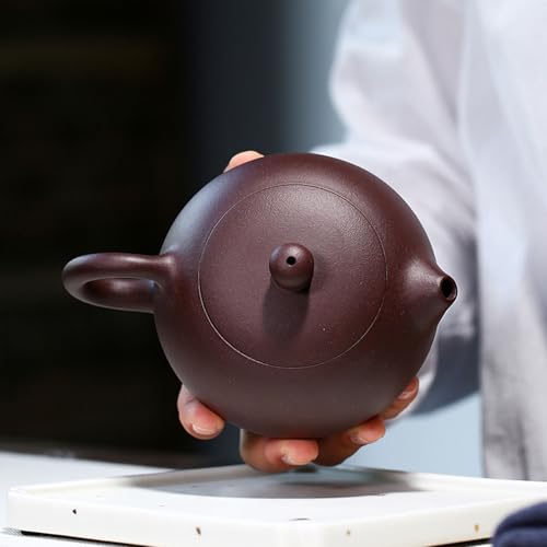 Image of Xishi Teapot 9oz Chinese Yixing Zisha Clay Pot Snap-lid Ceramics Purple Sand Mud Kungfu Tea Set Kettle 14 Hole Filter (purple 270ml)