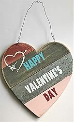Nantucket Home Rustic Farmhouse Weathered Happy Valentine's Day Wooden Heart