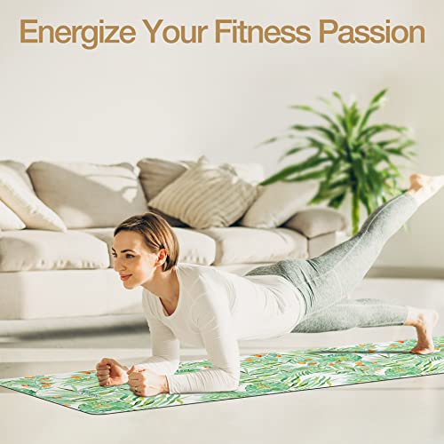 Homaisson Folding Travel Yoga Mat: 4Mm Extra Thick Yoga Mat For Women|Non-Slip Tpe High-Density Breathable Pro Yoga Mat For Men Foldable Print Graphic Fitness Mat - 72"L X 24"W Workout Mat For Yoga Pilates Floor Exercises #TOP6