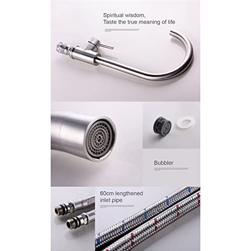 Robinet de cuisine en acier inoxydable rotatif 360° pour évier moderne