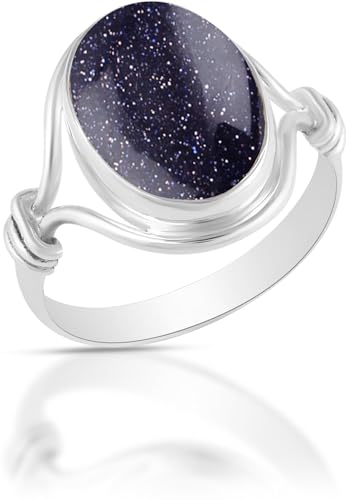 Solid 925 Sterling Silver Ring For Women & Girls Natural Gemstone Ring Sterling Silver Wedding Ring February Birthstone Bezel Set Gemstone Ring