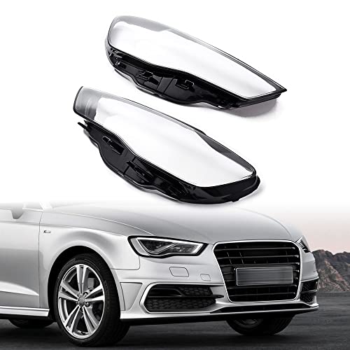 Anzios Left Right Headlight Covers Compatible for 2013-2016 Audi A3