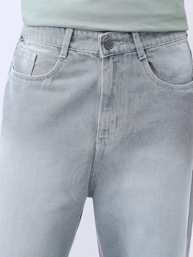 Image of Urbano Fashion Men's Loose Baggy Fit Washed Jeans Non-Stretchable