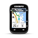 COOSPO Color Touchscreen GPS Bike Computer CS600, Wireless IP67 Waterproof Cycling GPS Speedometer with Bluetooth/ANT+, Backlight Route Navigation, Support Bike Radar & 36H Battery Life