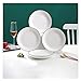 xuejuanshop Talerze do naczyń talerze ceramiczne zestaw 4, 19 cm białe talerze sałatka przekąska deserowe talerze do makaronu do kuchenki mikrofalowej zmywarki do naczyń kuchennych porcelanowych domowych talerz jadalny
