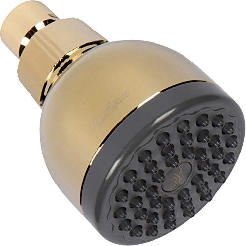 Aqua Elegante Low Water Pressure Shower Heads - Best High Pressure Boosting Wall Mount Showerhead - Indoor And Outdoor Modern Bath Spa Head, 2.5 GPM - Polished Brass