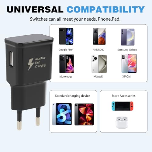 Ładowarka USB z szybkim ładowaniem typu C 1M, szybkie ładowanie USB C, zestaw ładujący typu C, kompatybilna z Galaxy S23, S22, S21, S20, S10, S9, S8 Plus i innych urządzeń USB-C