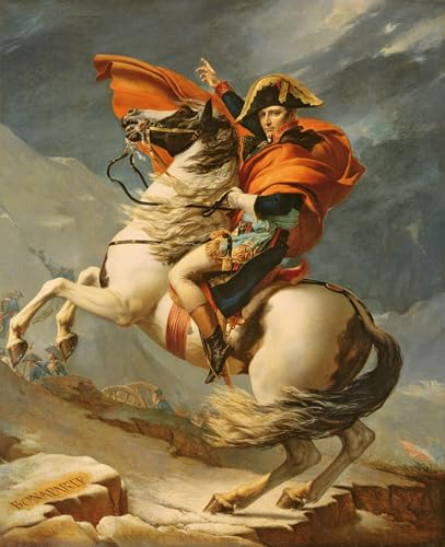Déco d'art murale Napoléon franchissant les Alpes par Jacques Louis David : tableaux toile 60x90