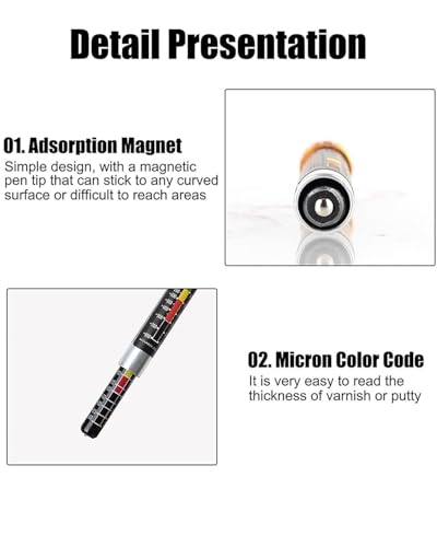 Image of Car Paint Tester, Magnetic Coating Thickness Gauge for Automotive, Portable Paint Thickness Measurement Tool with Color-Coded Assessment, Manual Operation for Vehicle Inspection