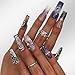 SCORPIO - Handmade Press on nails, Long Short Press Nails Tips Full Cover 24Pcs SCORPIO Press on Nails Fake Nails 3D Easy Wear