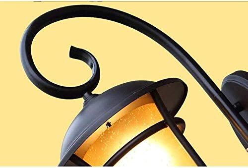 Lampe murale extérieure en métal noir et lanterne verre étanche FIDEMM - 5