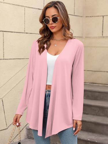 Image of Women's Lightweight Open Front Cardigans Casual Soft Drape Spring Summer Fall Cardigan S-3XL