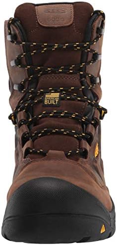 KEEN Utility Men's Dover 8" 600g Leather Waterproof Composite Toe Work Boots, Dark Earth/Black, 10 | Image 1