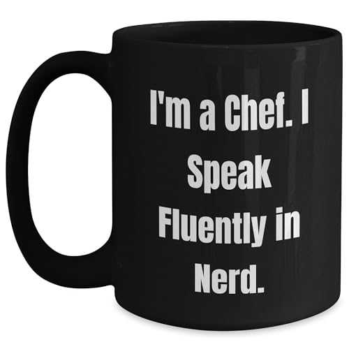 Gifts from Chef to Chef, Funny Quote Inside, 11oz or 15oz Black Coffee Mug, Valentine's Unique Gifts