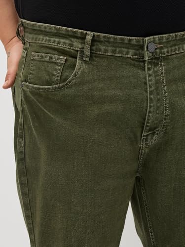 Image of Urbano Plus Men's Regular Fit Heavy Washed Denim Jeans Stretchable