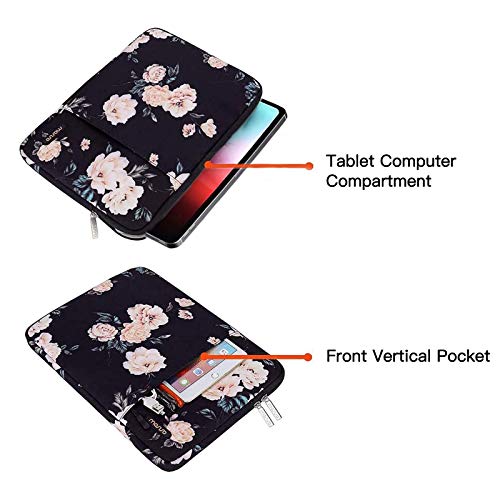 Mosiso Tablet Sleeve Compatible With Ipad 10Th 10.9 Inch 2022, Ipad Air 5Th 10.9, Ipad Pro 11 M2 2022-2018,Ipad 9/8/7 10.2, Ipad Air 4 10.9/Air 3 10.5, Ipad 9.7, Polyester Camellia Vertical Bag, Black #TOP3