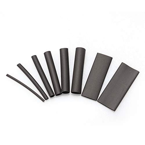 Assortiment thermorétractable noir ratio 2:1 avec 8 diamètres de tubes différents - 5