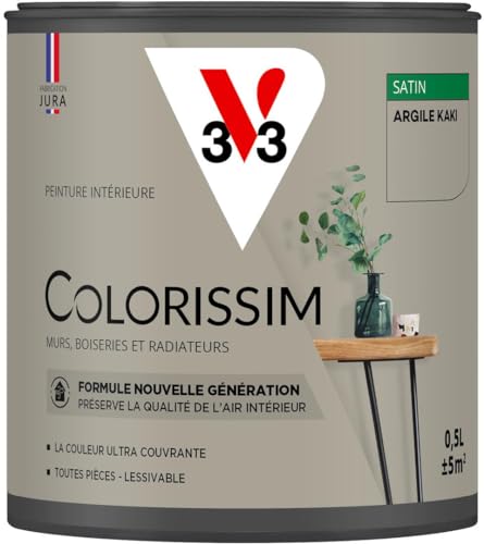 V33 Peinture multi-supports Colorissim® Argile kaki satin 0,5L