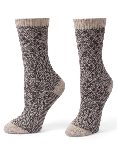 Image of HUE Women's Merino Wool Blend Crew Boot Breathable Natural Temperature Regulating Moisture Wicking Athletic Socks 2 Pair Pack