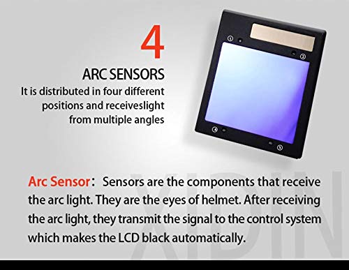 Máscara de Soldadura, Casco de Soldadura, Máscara de Soldador, Casco de Soldadura Casco de Soldadura con Oscurecimiento Automático/Máscara de Soldadura/Sensor 4arc/Máscara de Soldadura con Amplificado
