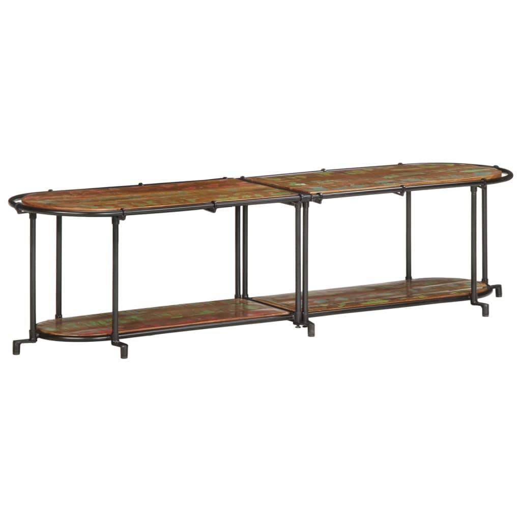 Mobile per TV, 160 x 42 x 40 cm, in legno massiccio anticato e metallo
