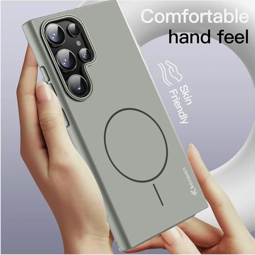 Image of KARWAN Magnetic Ultra Slim-Fit Back Case Cover for Samsung Galaxy S23 Ultra |Hard PC Case Cover| Ultra-Thin & Light Weight with [Ultra Premium Feel] Case for Samsung Galaxy S23 Ultra(6.8 inch)(Grey)