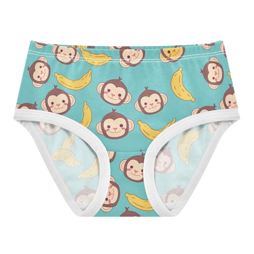 Wusikd Monkey Banana Girls' Underwear Cotton Cute Girls Briefs Soft Toddler Underwear 2T