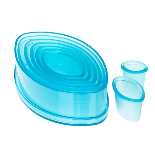 Ateco Plain Edge Football Cutter Set in Graduated Sizes, Durable, Food-Safe Plastic, 7 Pc Set