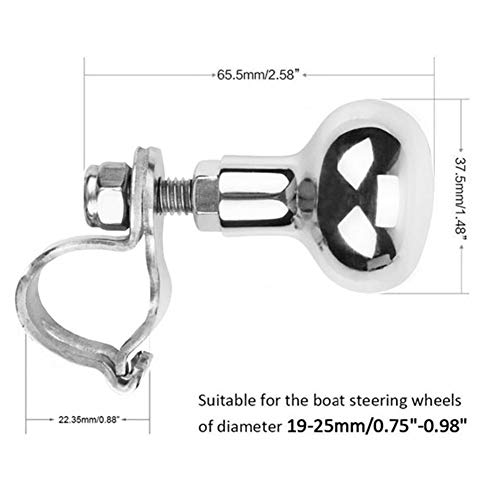 Ihreesy Steering Wheel Power Handle Knob,Universal Steering Wheel Spinner Knob 316 Stainless Steel Knob For 3/4 "Or 1" Diameter Steering Wheels,Silver #TOP1