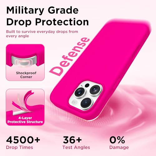 Image of GolbinBox Magnetic for iPhone 16 Pro Case, Silicone Cover, Neon Pink