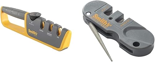 Miniatura 1 de Smith's 50264 Afilador manual ajustable de cuchillos grisamarillo y abrasivos de Smith PP1 sacapuntas de cuchillos de caza de 3.5 x 1 x 0 pulgadas