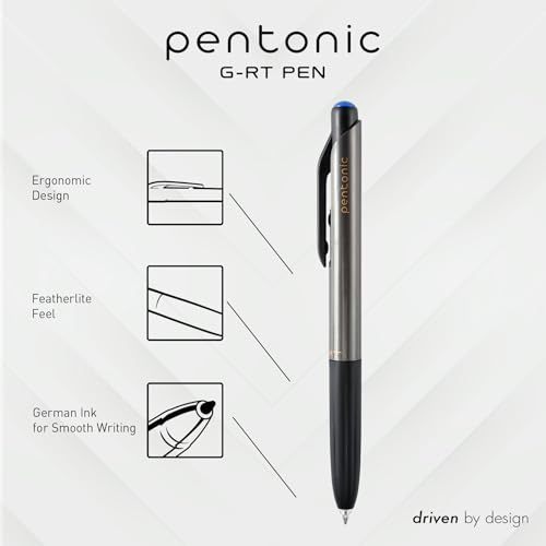 Set de 5 bolígrafos retráctiles de gel Pentonic azul 0.7 mm miniatura 2