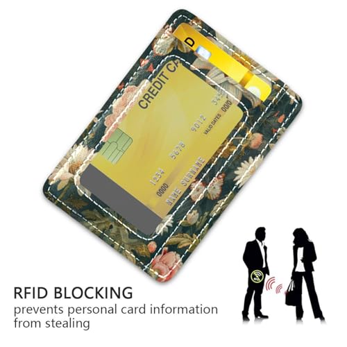 Daisy Flowers Card Holder Slim Front Pocket Wallet Minimalist RFID Blocking Credit Card Case for Women Men3