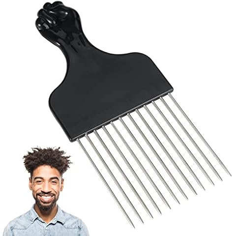 Peine de Pelo Rizado de Metal con Mango de Plástico Cover