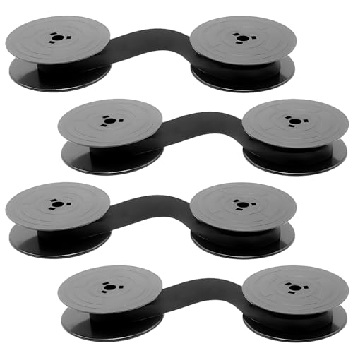 Farbband Schreibmaschine Kompatibel mit Olivetti Lettera, 8 Meter 52mm Durchmesser Schwarz&Rot Schreibmaschinenband Mechanisch für Gr4 24 32 22 82 34 35 (4 Schwarz)