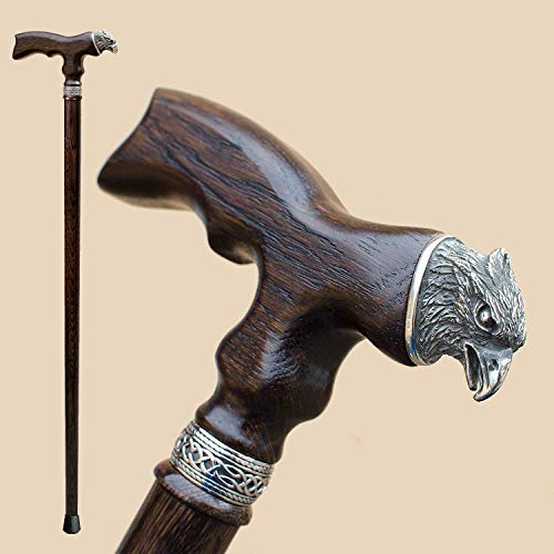 Fancy Wooden Walking Cane for Men - Eagle - Unique Carved Wood Canes and Walking Sticks Fashionable