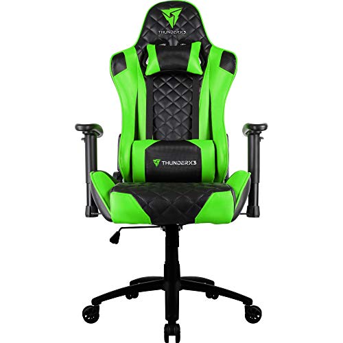 Cadeira Gamer Profissional TGC12 Preta/Verde ThunderX3. glide