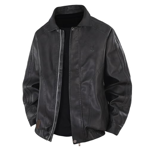 Veste en cuir synthétique imperméable blouson de course moto mi-saison