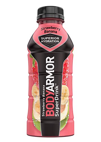 BODYARMOR Sports Drink Sports Beverage, Strawberry Banana, Natural Flavors With Vitamins, Potassium-Packed Electrolytes, No Preservatives, Perfect For Athletes, 16 Fl Oz