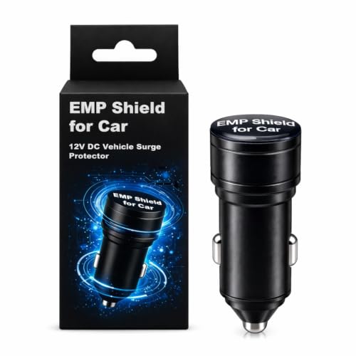 EMP Protection for Car – EMP Car Shield & Blocker Device, 12V-24V DC Vehicles Surge Protector for Truck/SUV/car, Lightning & Solar Activity Defense for Vehicle Electronics，Electronic Pulse Blocker