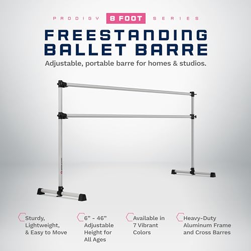 VITA Barre Portable Freestanding Double Ballet Barre, Prodigy, Aluminum | Adjustable Height, USA Made, Home or Gym Exercise Equipment for Kids & Adults | Dance, Fitness, Pilates2