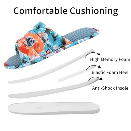 Image of shevalues Summer House Slippers for Women Men Breathable Waffle Indoor Slippers Slip-on Open Toe Home Shoes
