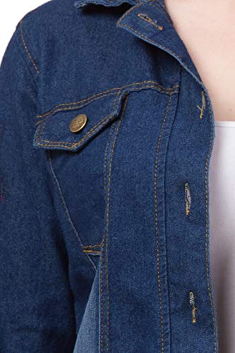 Image of FUNDAY FASHION Womens Denim Standard Length Full Sleeve Solid Jacket