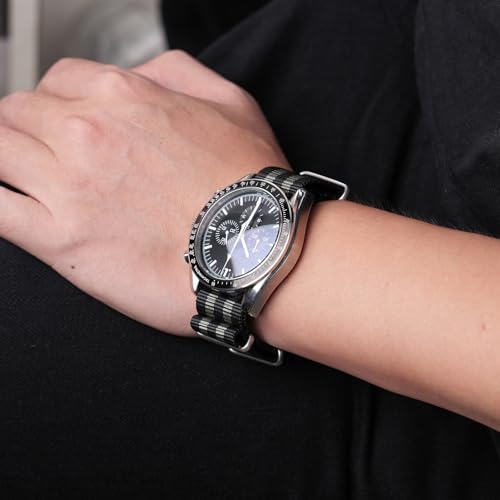 Image of TACTICAL FROG Nylon Watch Band 18mm 19 mm 20mm 22 mm 24 mm, Waterproof Military Watch Straps Replacement for Men Women, With Stainless Steel Buckle