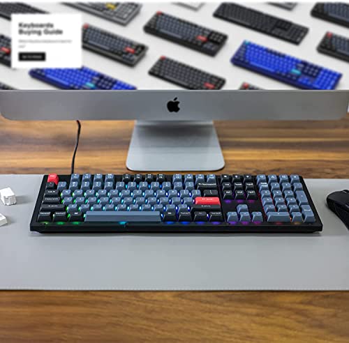 Image of Keychron V6 Wired Custom Mechanical Keyboard, Full-Size QMK /VIA Programmable with Hot-swappable Keychron K Pro Brown Switch Compatible for Mac Windows Linux (Frosted Black-Translucent)