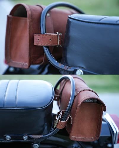 Bolsa de Herramientas Vintage de Cuero para Motocicleta miniatura 5