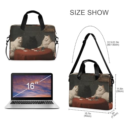 Maletín para laptop con diseño de gatos y múltiples bolsillos miniatura 4