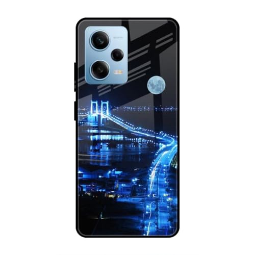 Image of SmashItUp City | Moon | Night | Sky Designer Printed TPU Metal Case Mobile Back Cover for Redmi Note 12 Pro 5G