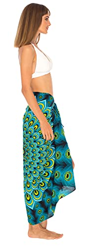 SHU-SHI Womens Sarong Beach Swimsuit Cover Ups Wrap Bikini Coverup Mandala Peacock & Clip4