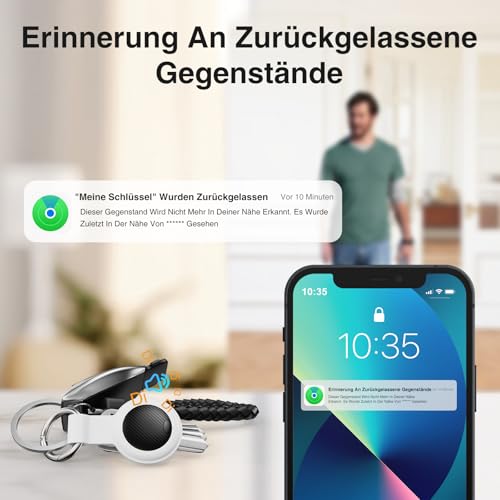GPS Tracker - 2er Pack Smart Tracker Tags mit Apple Wo ist? (iOS NUR) mit Schutzhülle, Wasserdichter Gegenstandssucher, 100 dB Lautstärke, Bluetooth-Schlüsselfinder für Gepäck, Koffer